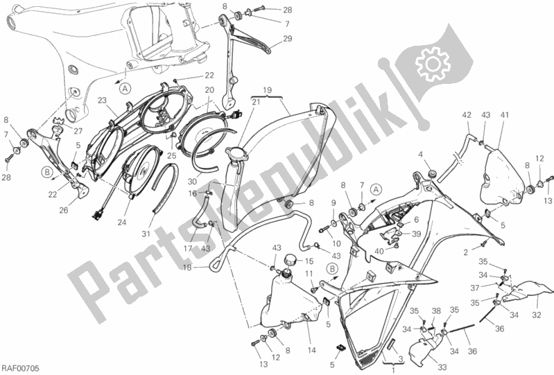 Todas las partes para Enfriador De Agua de Ducati Superbike Panigale V4 R USA 1000 2020